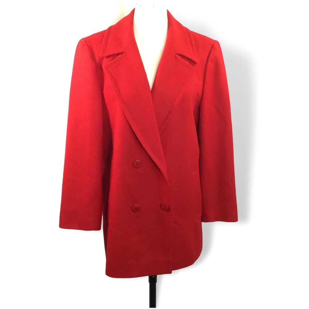 Vtg Pendleton Red Wool Double Breasted Blazer Coat